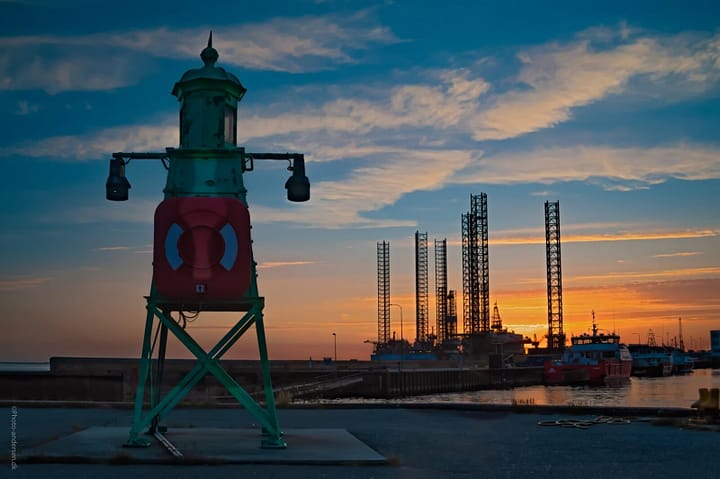Molefyr nord, hvor den står den smukke solnedgang
