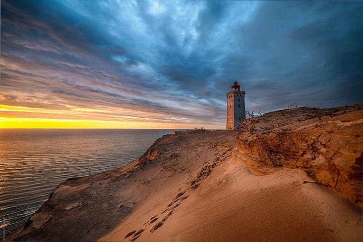 Rubjerg Knude fyr ved Løkken oppe ved Nordjylland, Danmark.